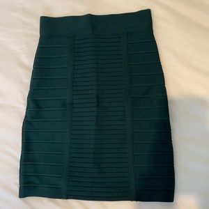 BCBG forest green bandage skirt